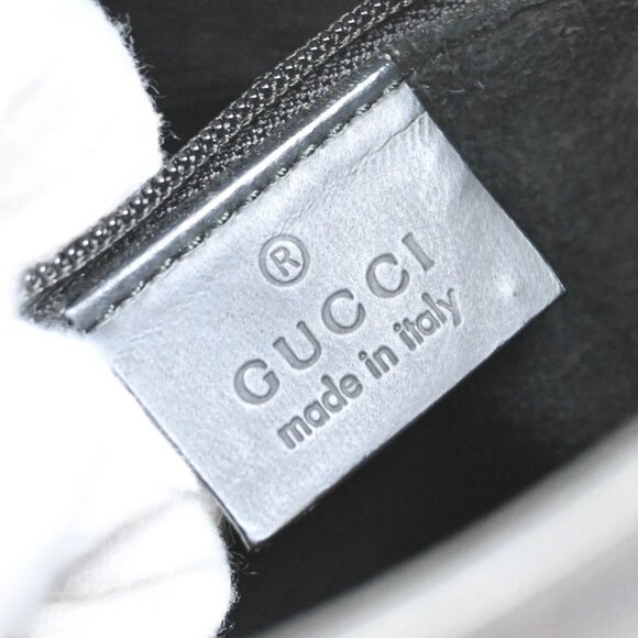 GUCCI Logo Bamboo Shoulder Hand Bag Leather Black Red Italy 61FB846 - Picture 14 of 16